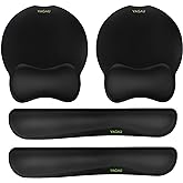 VAGAU Premium Keyboard Wrist Rest and Mouse Pad Wrist Support for 2 Pack | Ergonomic Memory Foam Set for Office, Laptop, Mac, Computer and Gaming, Comfortable Typing &amp;Wrist Pain Relief