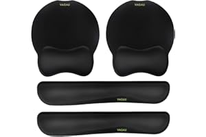 VAGAU Premium Keyboard Wrist Rest and Mouse Pad Wrist Support, Ergonomic Memory Foam Set for Office, Laptop, Mac, Computer and Gaming, Comfortable Typing &Wrist Pain Relief (2 Pack)