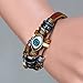 yueton Multilayer Leather Beaded Punk Charms Hand Chain Boho Bracelet Retro Cuff Style Chain Bangle Wristband