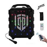 PRORECK FREEDOM 8 Portable 8-Inch 2-Way Rechargeable Powered Dj/PA Speaker System with Wired Microphone LED Lights Function Bluetooth/USB Drive/FM Radio/Remote Control