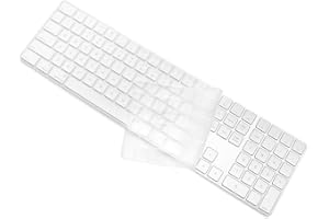 ProElife Ultra Thin Silicone Keyboard Cover Full Size Skin for 2018 2017 Apple iMac Magic Keyboard with Numeric Keypad U.S La