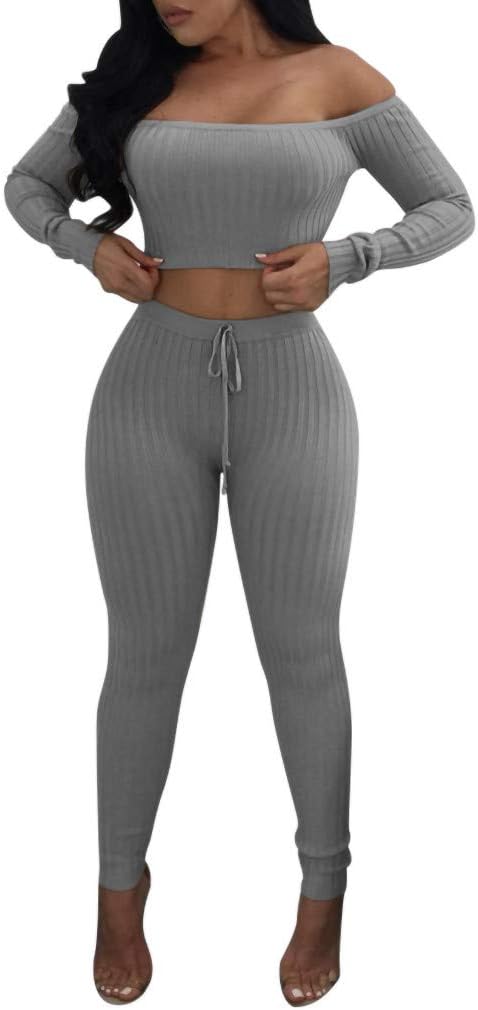2Pcs Women Tracksuit Sweatshirt Pants Sets Sport Lounge Wear Casual Suit 2020