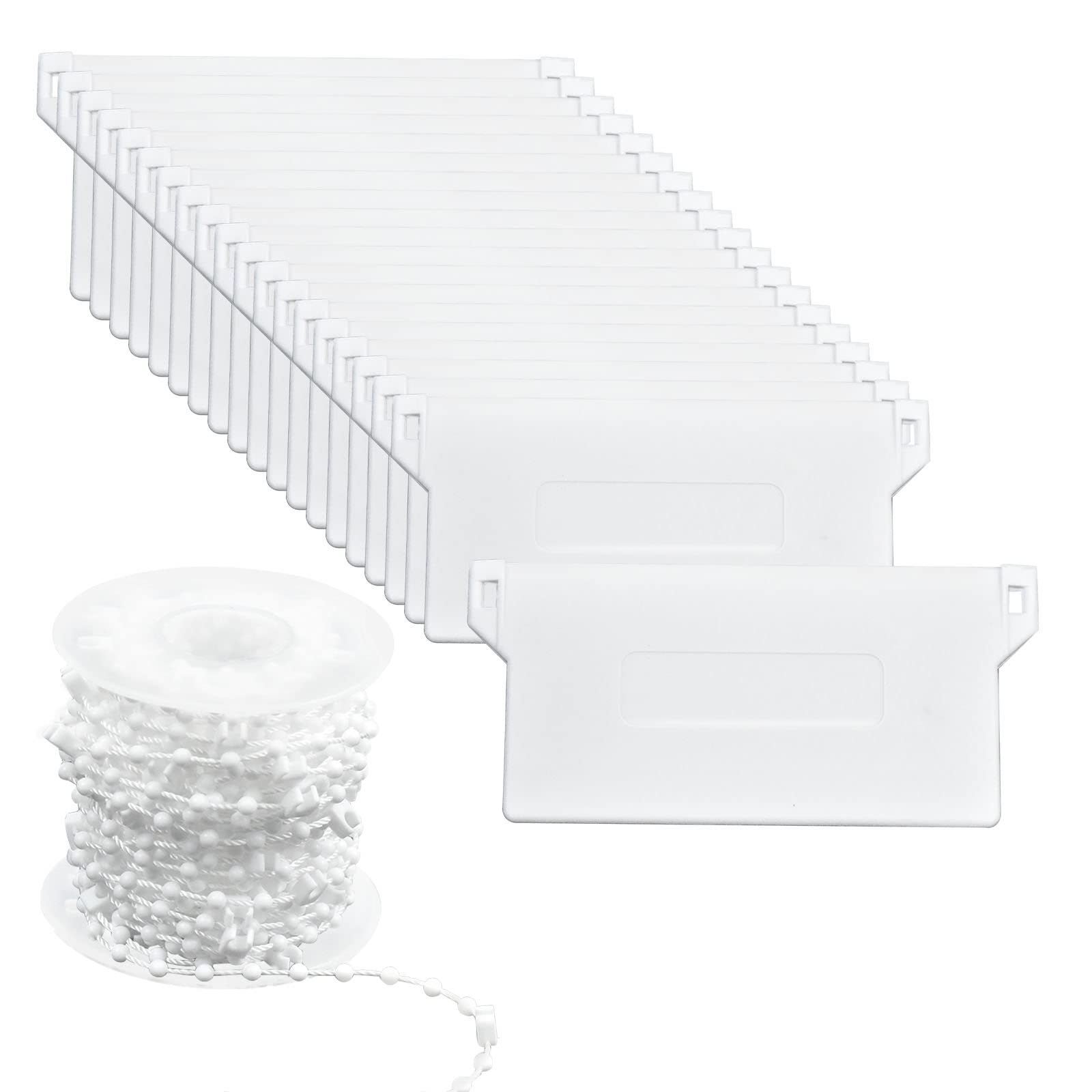 20 Pcs Vertical Blind Weights and Chains 10m, Replacement Bottom Slats Spares, Chain for Home Office Vertical Blinds Accessories, White (127 mm)