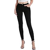 JENAIR High Waisted Black Skinny Jeans Women Denim Work Pants White Legging with Pocket