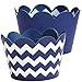 Cupcake Wrappers - Wedding, Bridal & Baby Shower, Birthday Party Supplies, Reversible Neutral Gender Dessert Wraps - Nautical, Air Force (Navy Chevron & White Stripe, 24 Count)