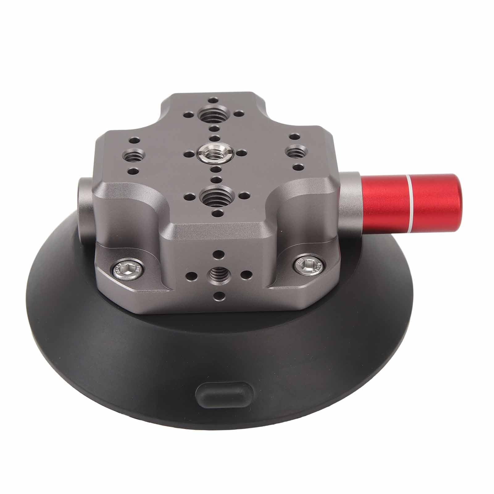 4.7 Inch Suction Cup Camera Mount, Air Pump Vacuum Suction Mount with 1/4 and 3/8 Screw Holes, 360° Rotation Car Suction Cup Bracket for Sports Cameras, DSLR Cameras