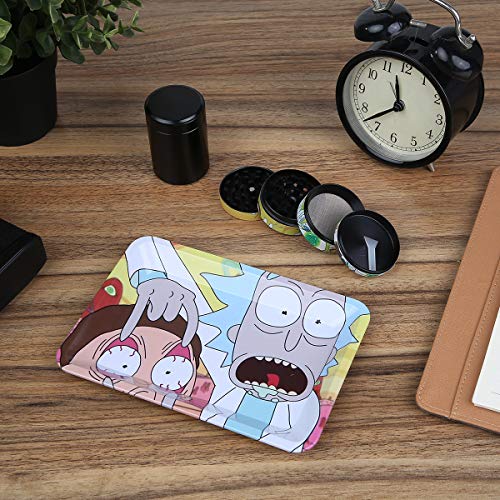 Metal Rolling Tray Combo Kit with Aluminum Herb Grinder,Smell Proof Jar