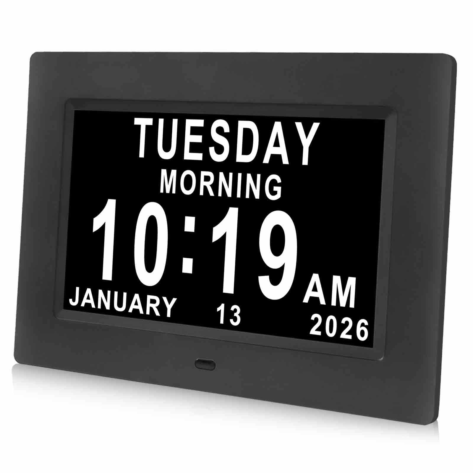 Jaihonda Dementia Clock Digital Calendar Clocks with Days Dates and Time of Day for Elderly with 12 Alarns Reminder+5 Levels Auto Dimmer Alzheimers Clock
