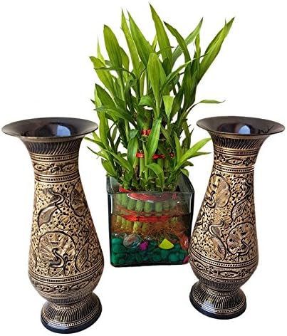 SHRI SURYA HANDICRAFTS Indian Antique Designed Flower Pot for Home Office Temple Room decore Gift Item