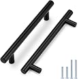 Probrico 5-Pack Black Cabinet Handles - 3.75 Inch Center Stainless Steel Drawer Pulls
