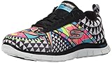 Skechers Sport Women's Flex Appeal Fashion Sneaker, Black Rainbow, 8 M US
