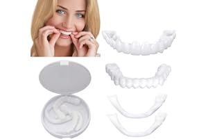SMART CHOOSE Denture Teeth Temporary Fake Teeth Snap On Top and Bottom for Men and Women, Fix Confident Smile