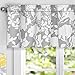 DriftAway Floral Delight Botanic Pattern Window Curtain Valance 52 Inch by18 Inch Plus 2 Inch Header Gray