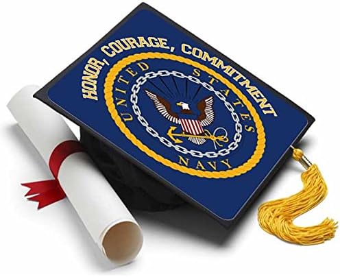Tassel Toppers Navy - - Graduation Caps for Future Navy Recruits - Decorated Grad Caps