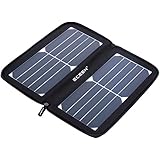 ECEEN Folding Solar Panel Phone Charger With USB Port，Zipper Pack for iPhone, iPad, iPods, Samsung, Android Smartphones Speaker Gopro All 5V USB-Charging Devices (Black)