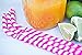 Reusable Straws BPA Free Silicone Adjustable Length for Tall Tumblers and Short Blender Cups 4 Pack Pink White Stripes by GreenPaxx