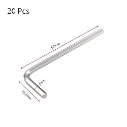 Litoexpe 20 Pcs 3mm Hex Key Wrench, 1/8" L Shape