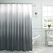 Creative Home Ideas Ombre Textured Shower Curtain with Beaded Rings, Dark Grey primary