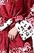Women's Plush Soft Warm Fleece Bathrobe Household Hotel Kimono Robes With Pocket