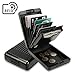 ANSSOW RFID Blocking Card Holder Case for Men and Women, Safe and Secure Protection for Travel or Business, Includes slots for credit cards and driver license, Slim Aluminum Metal Wallet