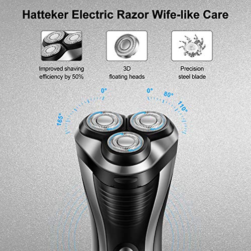 Hatteker Electric Shaver Rotary Razor Men Cordless Beard Trimmer Pop