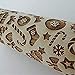 Rolling pin, LtrottedJ Christmas Wood Rolling Pin Engraved Carved Embossed Rolling Pin Kitchen Tool (D:43x5cm)