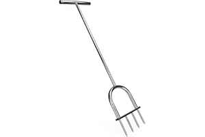 Varomorus Stainless Steel Lawn Coring Aerator Grass Dethatching Turf Plug Core Spike Aeration Heavy Duty Tool (Spike Aerator)