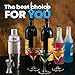 Premium Metal Cocktail Shaker Pourer Set - Includes Martini Bartending Mixing Shaker, Double Mix Jigger for Home and Kitchen, 1oz 2oz PLUS 2 Liquor Alcoholic Cocktails Cup Pourers & Drink Mixer 150