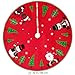 Unomor 42 inch Christmas Tree Skirt with Reindeer, Snowman, Christmas Tree and Snow Flakes for Christmas Decoration Red