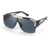 FEISEDY Square Oversized Sunglasses for Men Women, Flat Top Shield One Piece Lens Sun Glasses Shades B2765