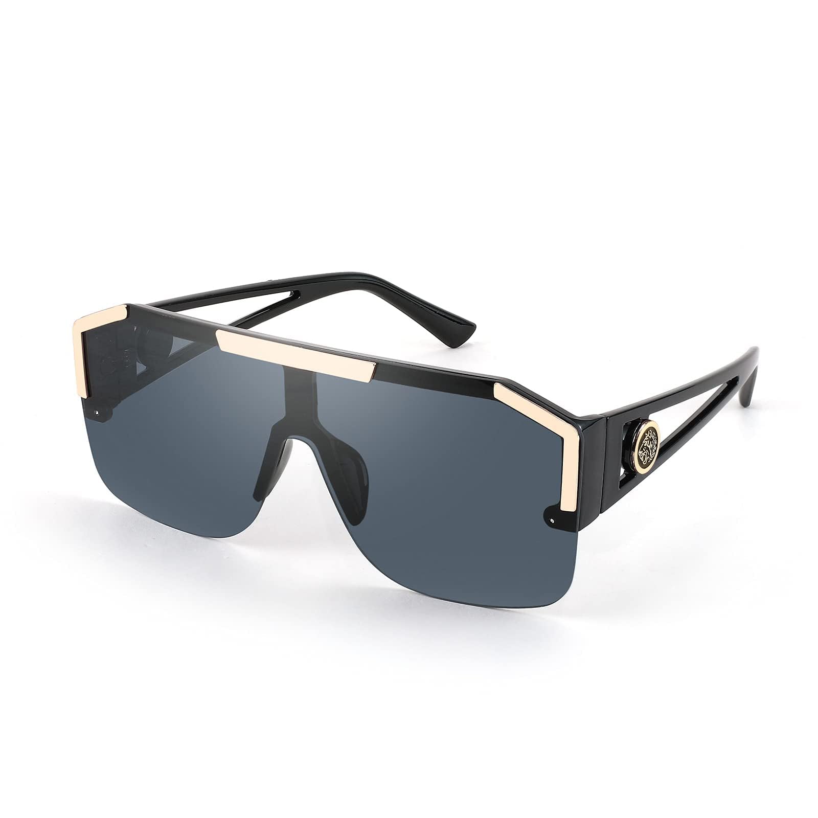 Photo 1 of FEISEDY Women Men Sunglasse Square Flat Top Big Frame UV400 Sun Glasses Oversized B2765