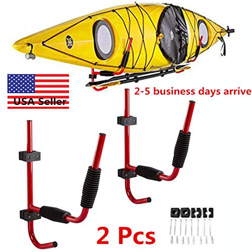 Ediors Pair Steel Kayak Wall Rack Hanger Storage Heavy Duty Surfboard Canoe - Thumbnail 6