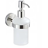 Hand Soap Dispenser Wall Mount, Glass Pump Bottle for Kitchen & Bathroom, Dish Soap Dispenser with Stainless Steel Pump, Dispenser Pump Bottle for Lotions,Liquid Soaps