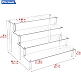 Worown 4-Tier Acrylic Riser Shelf Clear Display Stand 12in x 3.15in x 4mm view 2