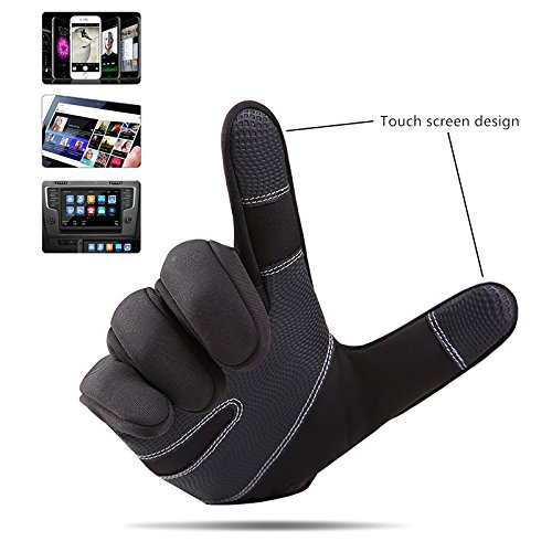 Hellofuture Touch Screen Winter Gloves Outdoor Cycling Gloves for Men and Women Ski Snowboard Bike Running Motorbike (Black 3, M)