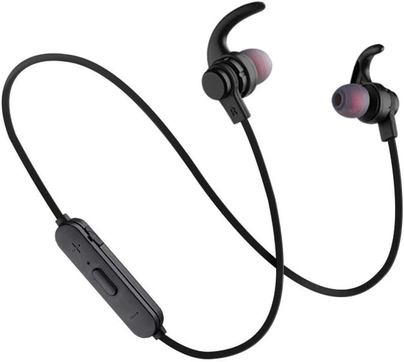 Bluetooth Headphones Wireless Earphones HD Stereo Built-in Microphone in-Ear Magnet Design Comfortable Silicone earplugs Anti-Sweat Design 8 Hours of Play Back time Headphones(Black)