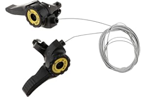 1 Pair of Mountain Bike Thumb Shifter Set 3X 5/6/7 Speeds, Bicycle Friction Shifters, Combo with Inner Shift Cable, BlackDura