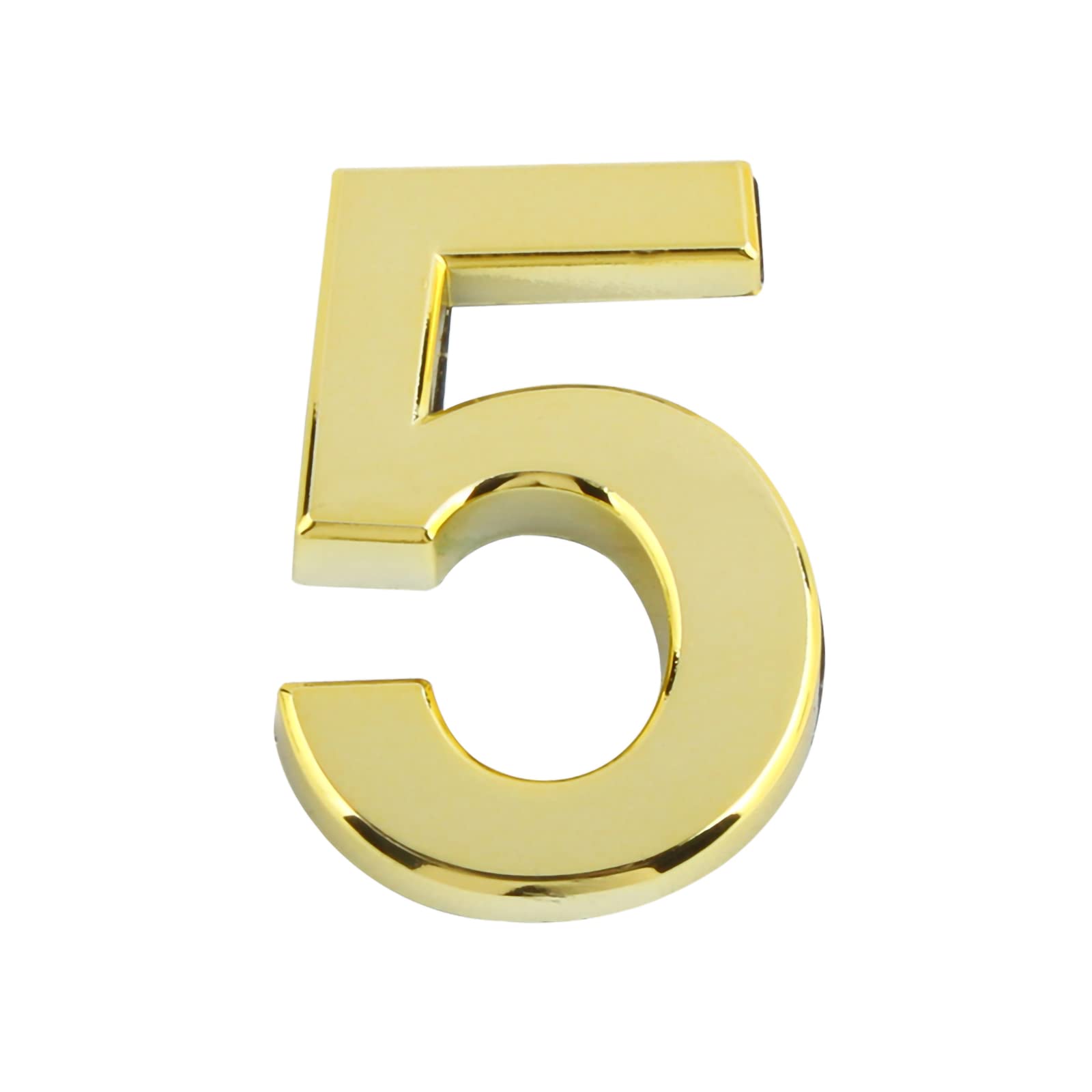 Larcele 2.75inch/70mm Self-stick Modern House Number ABS Address Numbers Gold Mailbox Number 3 Pieces MPH-02(No.5)
