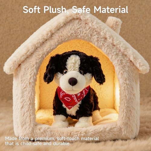 eJog Pup Interactive Plush Toy Dogs for Kids, Electronic Voice Control Dog, Walking, Talking, Barking, Tail Wagging, Realistic Robot Puppy Toy, Stuffed Animal Pet Toys for Children Ages 3+