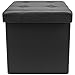 Sorbus Storage Ottoman Bench, Folding Cube Ottoman, Great for Hassock, Foot Stool, Seat, Coffee Table, Storage Chest, and More Contemporary, Faux Leather (Black)