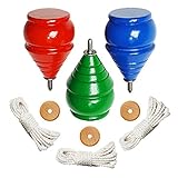 Authentic THROWBAK SPIN TOPS [Classic Wooden Trompos] - 100% Made in the USA [Set of 3]