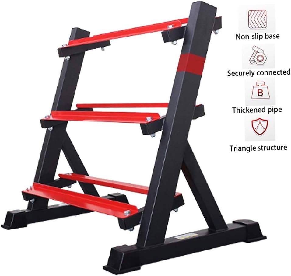 Dumbbell Racks Hex Men's Fitness Household Dumbbell Set Placement Rack (Excluding Dumbbells) Studio Fitness Equipment Textured Matte Spray Paint (Color : Black, Size : 886081cm)
