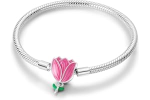 MULA 925 Sterling Silver Snake Chain Charm Bracelet Butterfly Sunflower Heart with 5A Cubic Zirconia Bracelets for Women