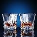 Titan Whiskey Glasses, Double Old Fashioned Rocks Glass - Set of 2 with Heavy Base, Lead-Free Crystal Clarity Fits Large Ice Cube - Barware Gift for Men - For Scotch Liquor, Irish Whisky, Bourbon