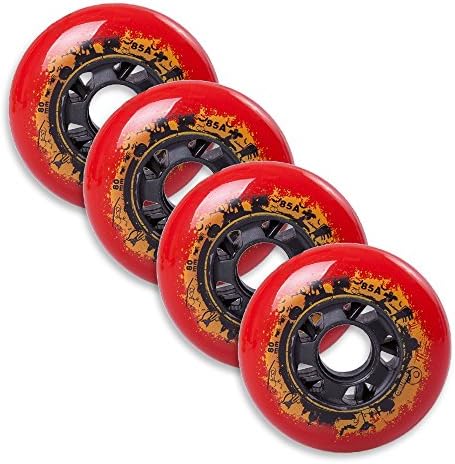 Durable Pu Inline Roller Skates Replacement Wheels 80mm Red