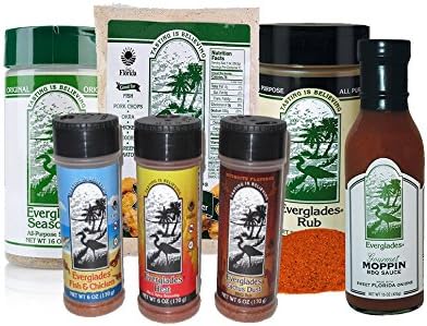 EvergladesSeasoning BIG Bundle Moppin Sauce All Purpose Rub Cactus Dust Heat Fish Chicken Breader