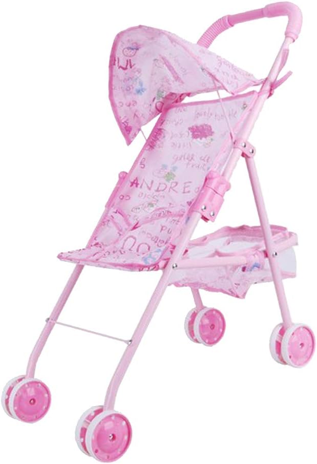 Perfeclan 100% Safe Doll Stroller Pushchair for 9-12inch Reborn Doll or Other Baby Dolls, Kids Indoor Outdoor Furniture Playset Toys