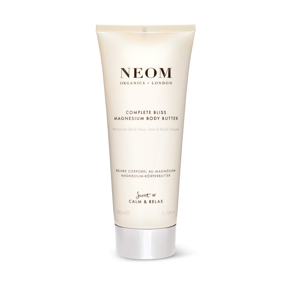 NEOM- Complete Bliss Magnesium Body Butter, 200ml | Cream Moisturiser With Essential Oils | Nourish & Soften | Fruity & Floral