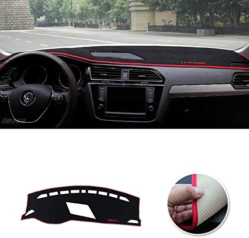 Vivona Car Dashboard Avoid light pad Instrument platform desk cover Mats Carpets LHD For Volkswagen VW Tiguan 2009-2015 2016 2017 2018 - (Color Name: 16-18 Red Side)