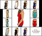 Belle donne -Women's Extra Long Cami Built in Shelf Bra Cotton Cami Activewear